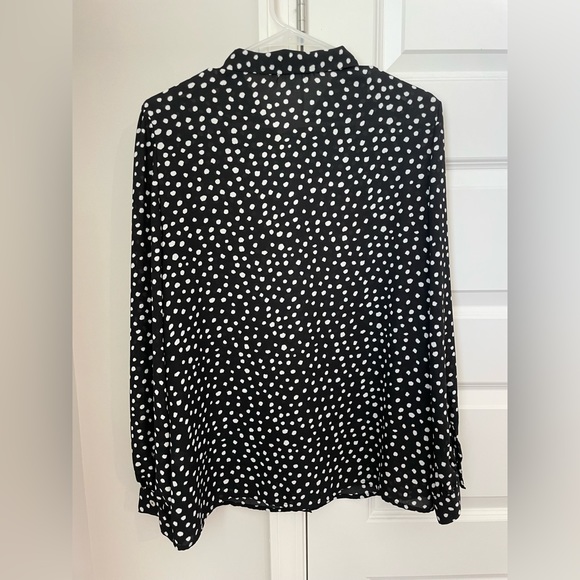 Spense polka dot, long sleeve blouse, size large - Picture 1 of 7